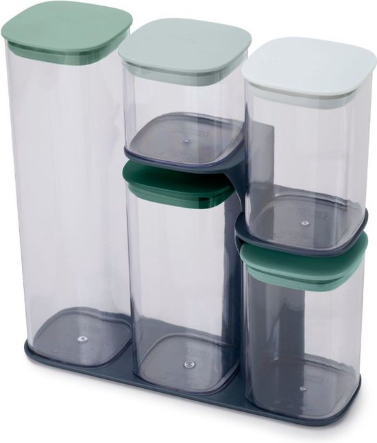 Joseph Joseph Editions Vershouddozen - Voorraadpot met Standaard - Set van 5 Stuks - Groen