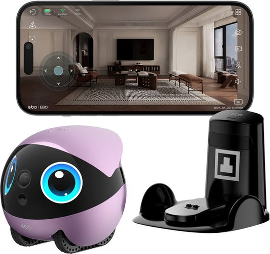 Enabot Air 2 Plus - Intelligente Begeleidingsrobot - 3K HD Camera - Dubbele Communicatie - Roze