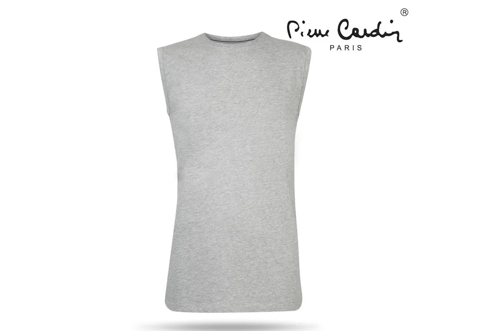 Pierre Cardin Mouwloos T-shirt – Grijs – 100% Katoen – Maat XL – Comfortabel & Stijlvol