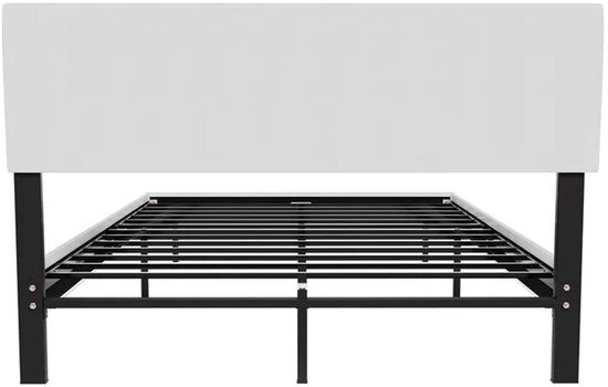 Zwevend Bed Lissabon - 140x200cm - Kunstleer - Incl. LED - Wit