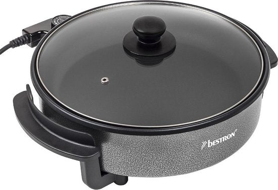 Bestron Elektrische hapjespan - AHP1200TGKL - Ø30 cm - 1500W - Maximaal temperatuur 240°C - Zwart