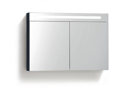 Spirit Spiegelkast met LED-verlichting - Hoogglans Antraciet - 100 x 16 x 70 cm