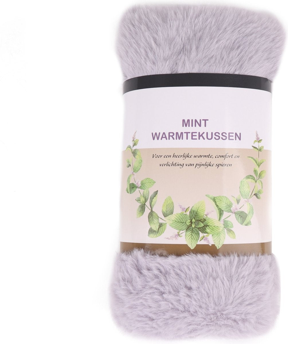 O’DADDY® Pittenzak magnetron met mint - Pittenzak - kersenpitkussen - pittenzak voor nek en schouders - verwarmingskussen - warmtekussen magnetron - 79 x 10 cm lila