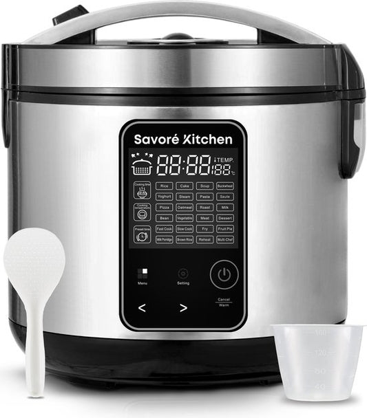 Savoré Kitchen MultiTaste Multicooker 5L met 24 kookfuncties - Multicookers - Rijstkoker - Stoomkoker - Touch Bediening