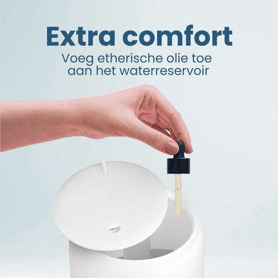Auronic Luchtbevochtiger - 1,9L - Geschikt voor Slaapkamer, Babykamer, Kantoor, Woonkamer en Meer - Humidifier - BPA-Vrij - Wit