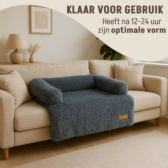 By Cee Cee Origineel Hondendeken Bank – Hondenkleed Bank - Hondenmand - Premium - Volledig Afritsbaar - Donkergrijs- 102x90 - Maat L