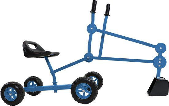 AXI Dean de Graafmachine voor in de zandbak Blauw/zwart – 4 wielen - 360° draaibare zitting