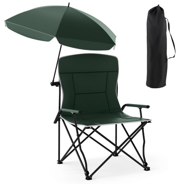 Coast Vouwbare Campingstoel met Parasol - Gepolsterd - 150 kg - Draagtas