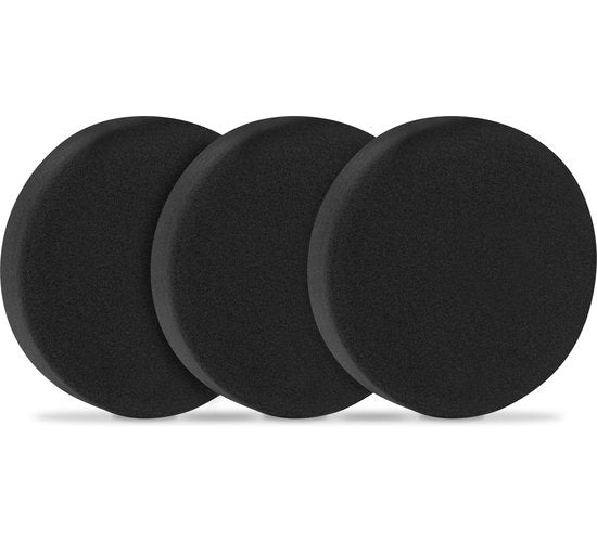 VONROC Polijstschijven/Polijst pads schuim voor polijstmachines – 125mm, 3 stuks - Zwart