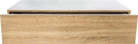 Zwevend halkastje - hangende dressoir kast - 100 cm breed - lichtbruin