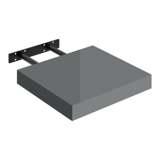 WOLTU zwevende wandplank - wandplank - hoogglans grijs - MDF - 25 x 22,9 x 3,8 cm