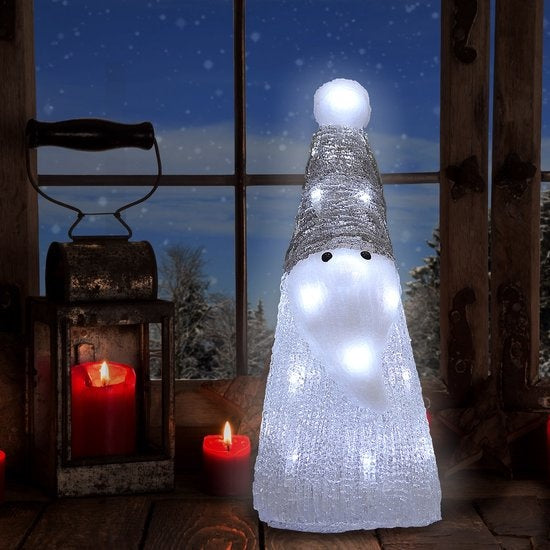 Monzana LED Acryl Kerstman Wit