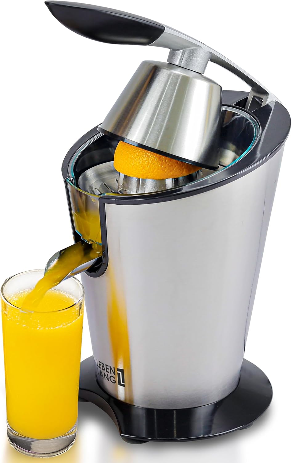 LEBENLANG Elektrische Citruspers – 600W  – 20 x 20 x 31 cm – Zilver