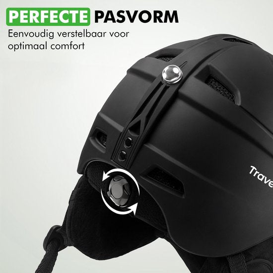 Travelhawk Skihelm - Snowboardhelm - Skihelm - Unisex - Zwart - S