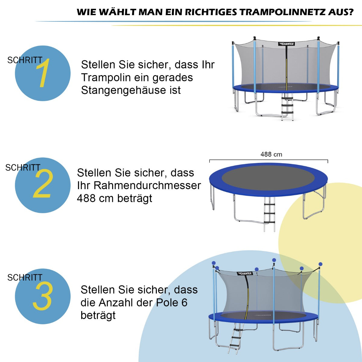 Coast Veiligheidsnet voor Trampoline Ø487 cm x 180 cm - Zwart