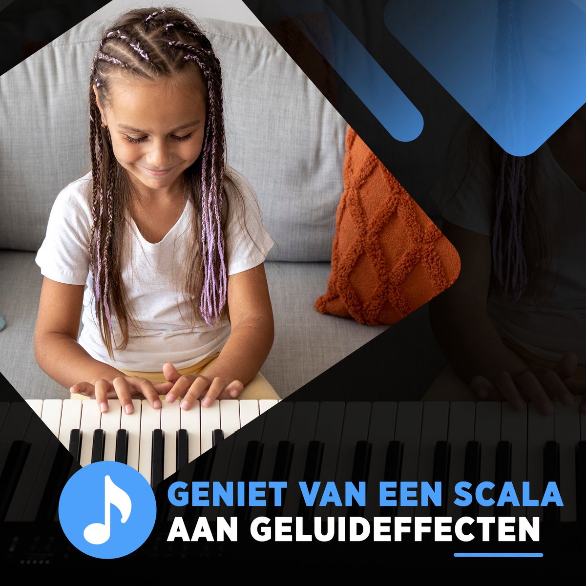 finesse Montreal keyboard piano 54 toetsen – digitale & elektrische piano – pianostickers – e-learning – Montreal – 71,7 x 32,2 x 10,4 cm
