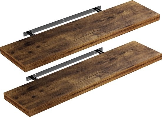 Casaria Wandplank - MDF - Tot 15Kg - 90 cm x 23 cm x 3,8 cm - Donker Eiken