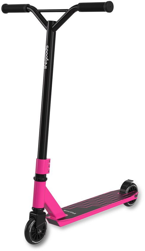 LifeGoods Stuntstep Fly X - 6+ Jaar - Step voor Kinderen - Jongens/Meisjes - 100mm - 100KG - Zwart/Roze
