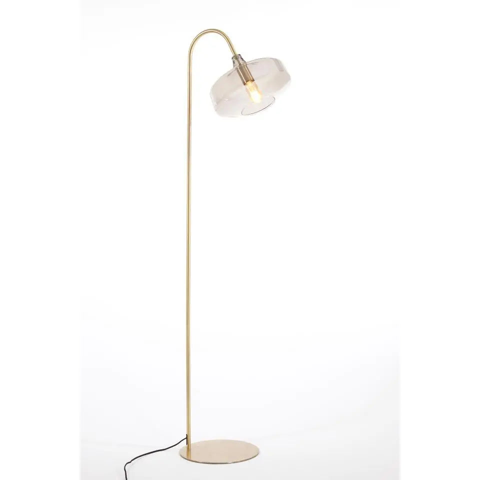 Light & Living Vloerlamp Solna - Antiek Brons met Smoke Glas - 45 x 29,5 x 160 cm