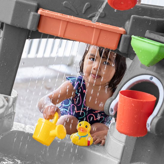 Step2 Pump & Splash Discovery Stone Pond Watertafel – Met waterpomp, emmer en 10 accessoires – Waterspeeltafel voor peuters – Buiten speelgoed vanaf 2 jaar – Activiteitentafel met water voor de tuin / buiten