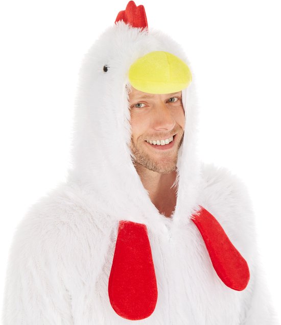 Dressforfun Kostuum kip XL - verkleedkleding kostuum halloween verkleden feestkleding carnavalskleding carnaval feestkledij partykleding - 300868