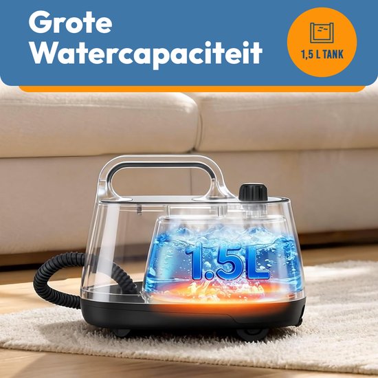BOLLIT 17 in 1 Stoomreiniger 2000W - Tapijtreiniger - Vlekkenreiniger - Handstomer - Stoomreinigers - Reinigingsmachine - Stoommop - Vloerreiniger- Handstoomreiniger - Stoomdweil - Vloer, Badkamer, en Tapijt Reinigen