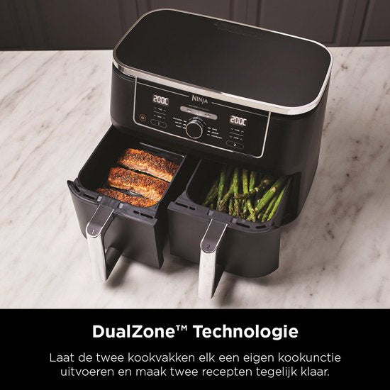 Ninja Dubbele Airfryer XXL - 9.5 Liter - 2020 Model - Dual Zone Technologie - AF400EU