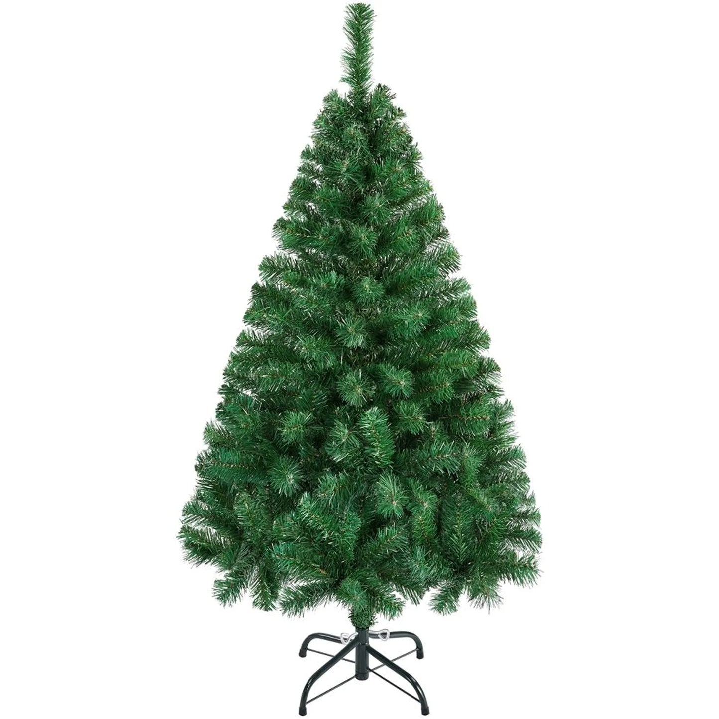 Yaheetech Kunstkerstboom 124 cm – Voorzien Van 208 Takpunten En Inklapbare Metalen Voet En Rubberen Beschermvoetjes – Voor Woonkamer En Tafeldecoratie – Groen PVC En Metaal