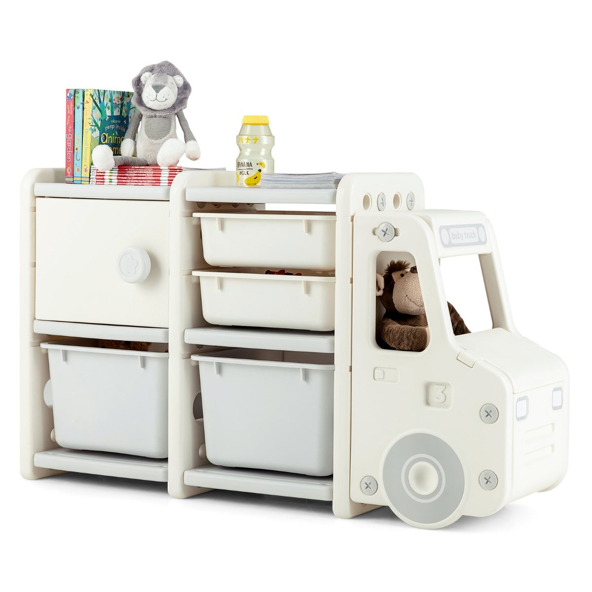 Coast Toy Rack 2 Level kinderplank met laden en opbergdozen 110 x 32 x 66 cm