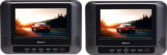 Denver Draagbare DVD Speler Auto - 7 inch - 2 schermen - Wintersport - Incl. Hoofdsteunhouder - USB - MTW793
