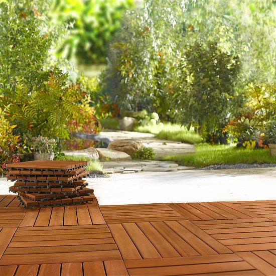 Terrastegel Acaciahout - 30x30cm Plug In Systeem - FSC® gecertificeerd