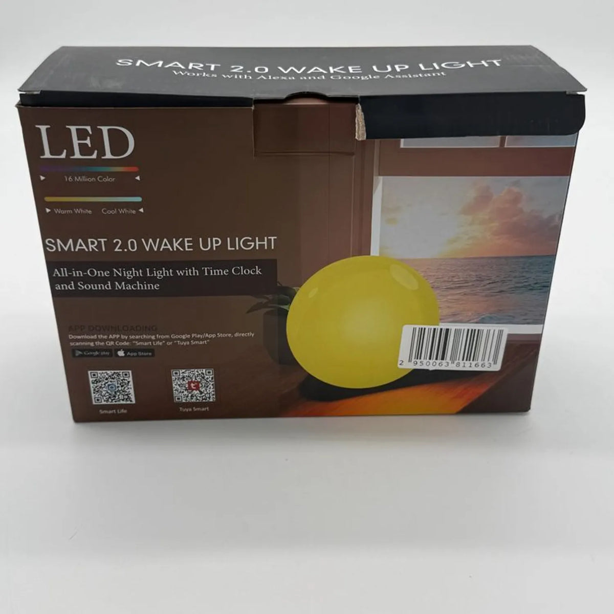 Nuvance Smart 2.0 Wake-up Light – Slimme Wekker met Zonsopgangsimulatie, Kleurenlicht, Speaker en App-bediening