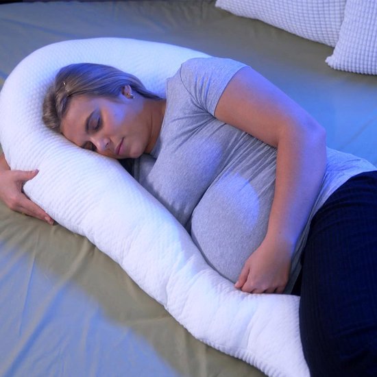 Dreamolino Swan - ergonomisch zijslaper kussen - 7-in-1 comfortkussen - ondersteunt & heeft een stabiliserende werking - zwangerschapskussen - borstvoedingskussen - ademend lichaamskussen
