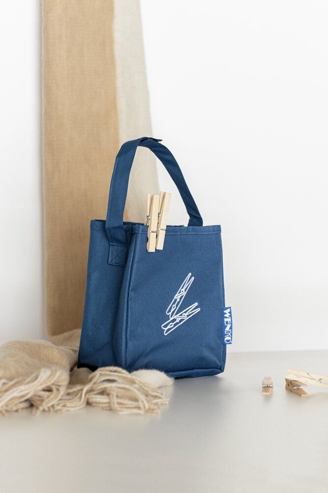 WENKO Wasknijperzak Blauw - Polyester - Met Klittenband en Schouderfunctie