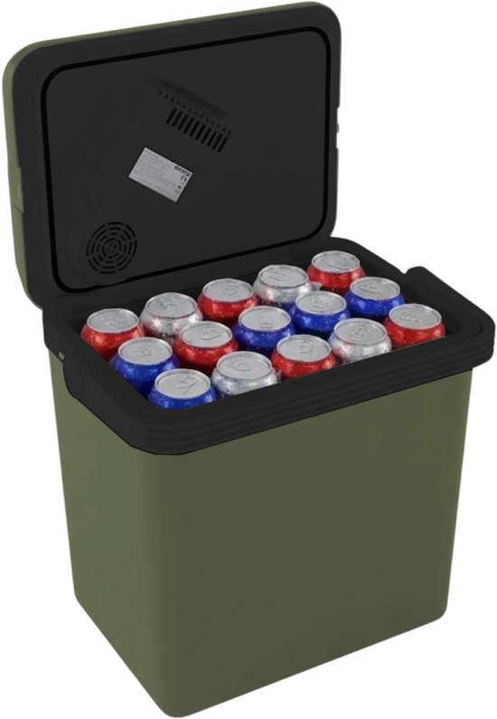 Auronic Koelbox Elektrisch 12V en 230 volt - 25L - Camping Koelkast - Auto - Koelen en Verwarmen - Frigobox - Groen