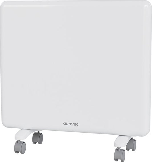 Auronic Convectorkachel - 1000W - Elektrische Verwarming - 3 Standen - Metalen Paneelverwarming - Vrijstaand - Wielen - Wit