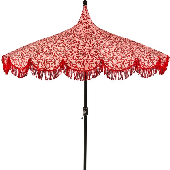 Mica Decorations Kelly Parasol met Draagtas - Stokparasol 238 x Ø235 cm - Tuin of Balkonparasol - Polyester, Staal - Rood