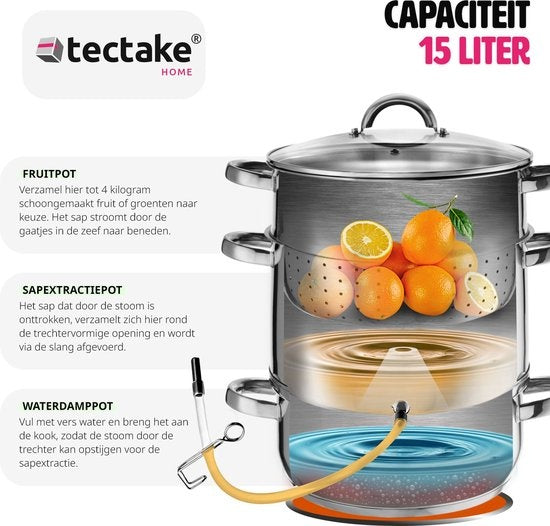 Tectake Stoomextractor - Ø 26 cm - RVS - Inductie