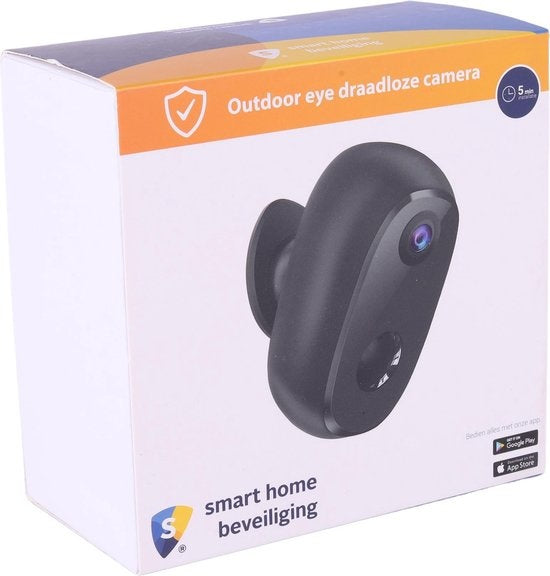 Smart Home Beveiligingscamera - Accu - Buiten - Incl App & SD Kaart - Nachtzicht - Zwart