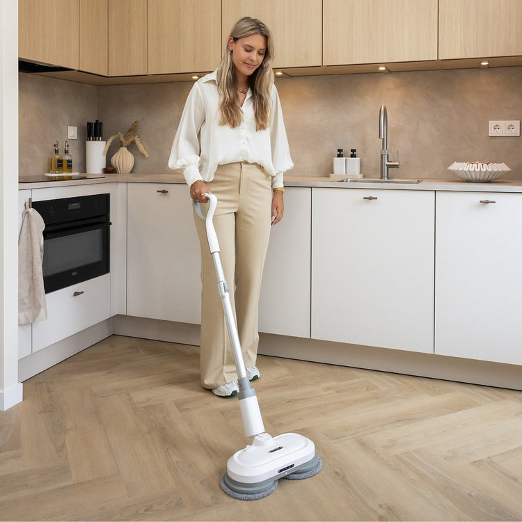 GoScrub® Draadloze Elektrische Dweil - Vloerreiniger voor Harde en Houten Vloeren - Stille en Wendbare Mop - Efficiënt Dweilsysteem met Oplaadbare Accu