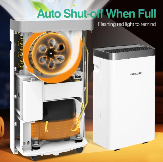 Humsure Luchtontvochtiger 16L/dag - 25m² - Timer - Wielen - Wit