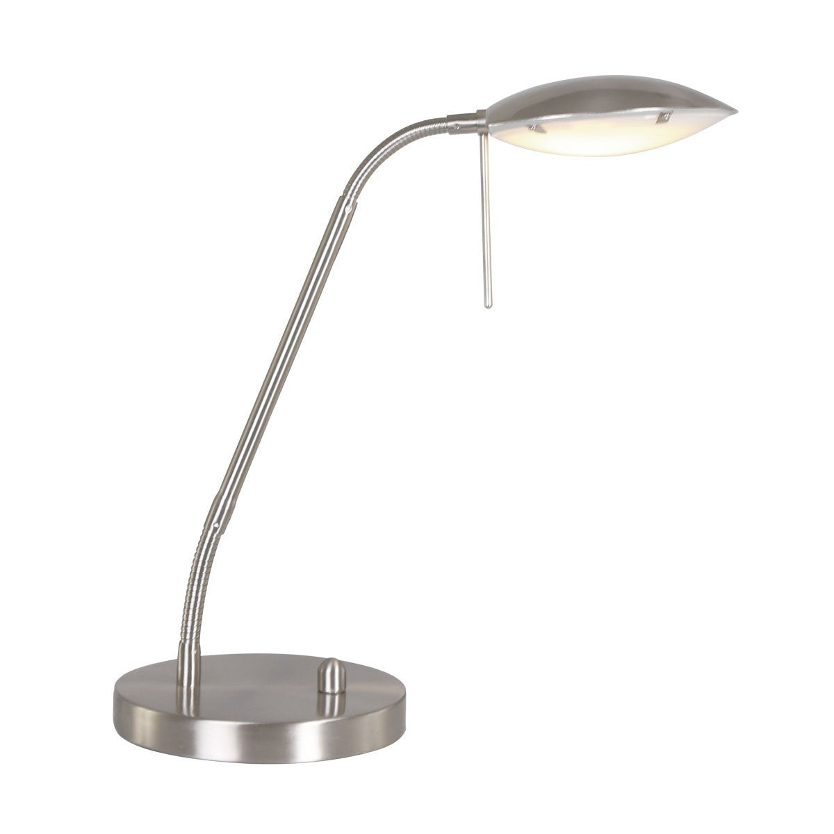 Stalen Tafellamp Biron 1315ST - Kantelbaar en Verstelbaar - Modern Design - Mexlite - Inclusief 194 cm Snoer - Hoogte 25-46 cm