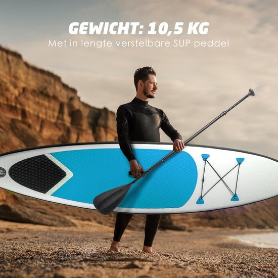Dunlop Opblaasbaar Sup Board met Accessoires - Blauw/Wit - 305 x 71 x 10 cm