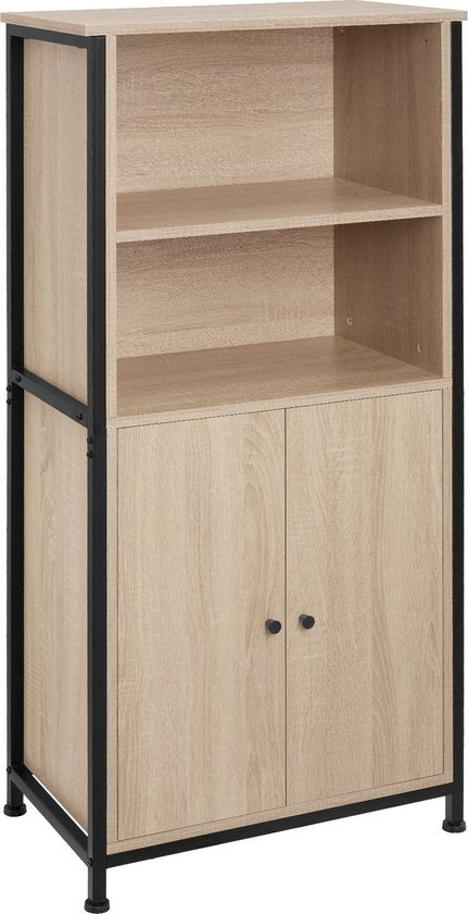 tectake - Wandkast Doncaster 60x38x125cm - industrieel lichtbruin