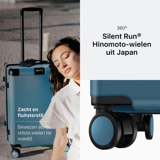 ONYX Hybrid Pro Check-in Koffer Large 100 Liter - Gerecycled Polycarbonaat en Ritsloos Design - Reiskoffer met TSA-slot en Spinner wielen - Lichtgewicht Trolley met Laptopvak - Glacier Blue