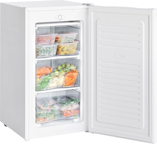 KitchenBrothers Diepvriezer - 64L - Compact Tafelmodel - 3 Vrieslades - Diepvrieskast - Vrijstaand - Wit