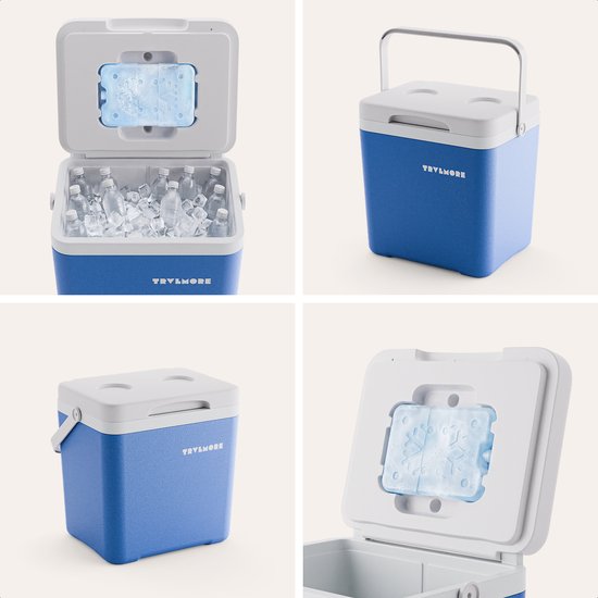 TRVLMORE Koelbox 14L - 47 Uur Koeling - Frigobox - Inclusief Koelelement - Koelbox Klein - Blauw