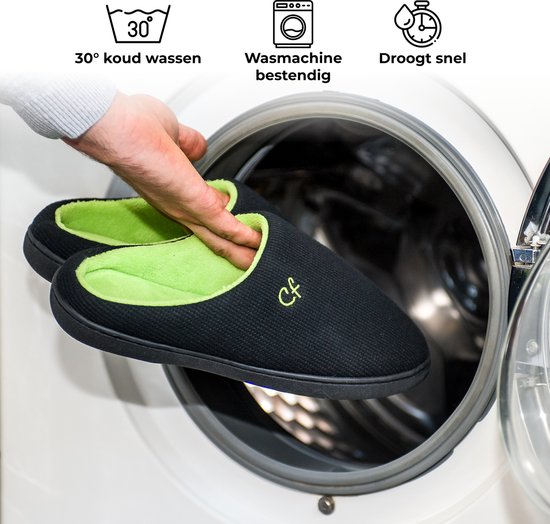 Pantoffels Heren - Sloffen - Maat 44/45 - Zwart - Anti-slip - Comfeet