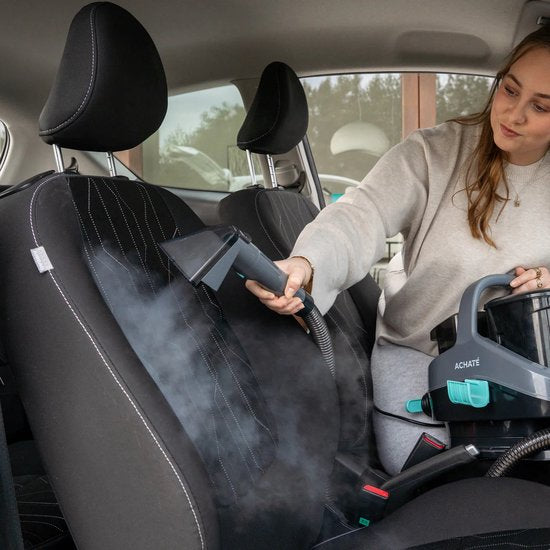 Achaté Vlekkenreiniger PRO – Tapijtreiniger met Stoom & Heetwater – Stoomreiniger – Bankreiniger – Zetelreiniger – Meubelreiniger – Matrasreiniger – Autostoelreiniger – Textielreiniger – Reinigingsmachine voor Tapijt, Bank, Auto, Matras