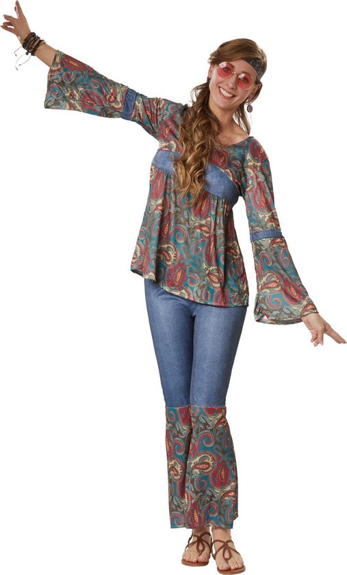 Dressforfun Hippie Girl Harmony XL - verkleedkleding kostuum halloween verkleden feestkleding carnavalskleding carnaval feestkledij partykleding - 302611
